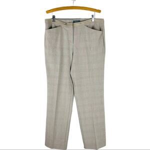 Liz Claiborne tan blue plaid preppy light academia trousers office pants 16